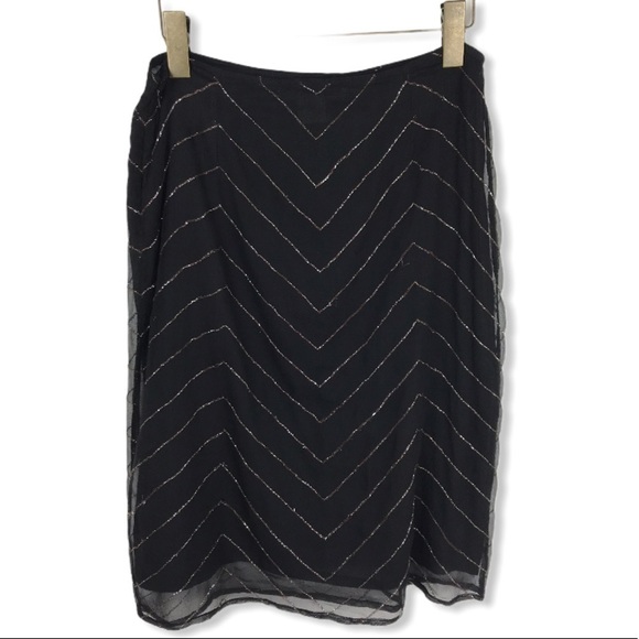 Free People Dresses & Skirts - Free People Sheer Overlay Chevron Pattern Skirt